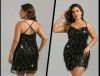 Adult Female Costumes to Hire - GATSBY - sequin crisscross back cami dress - 3XL